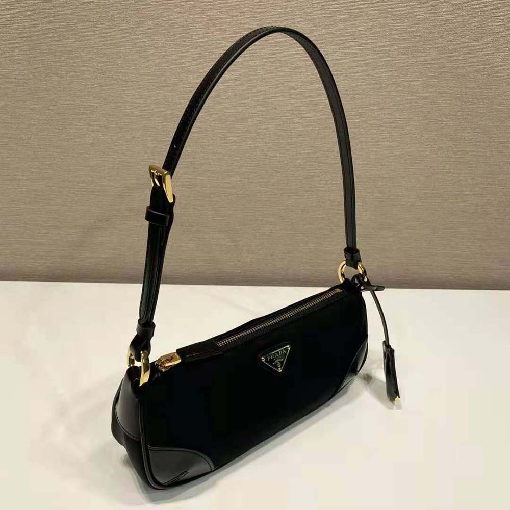 Prada Women Re-Edition 2002 Re-Nylon and Brushed Leather Shoulder Bag-Black - image 5