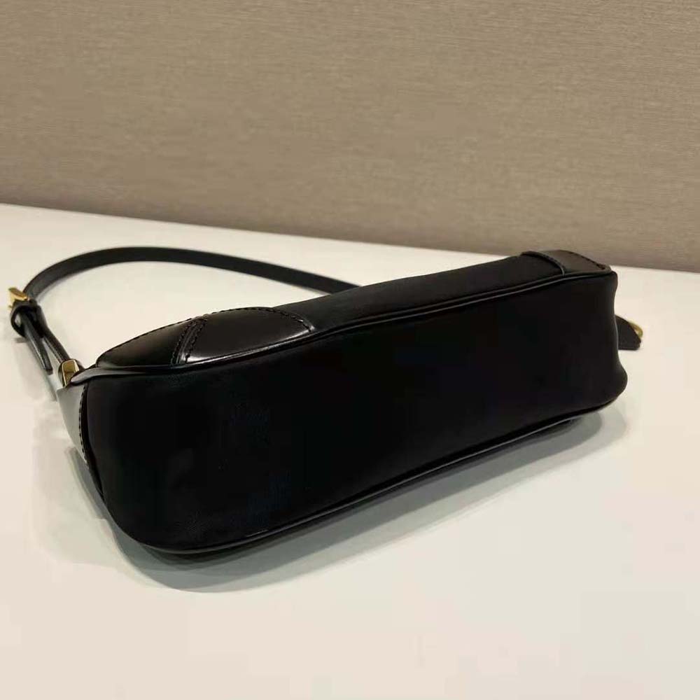 Prada Women Re-Edition 2002 Re-Nylon and Brushed Leather Shoulder Bag-Black - image 6