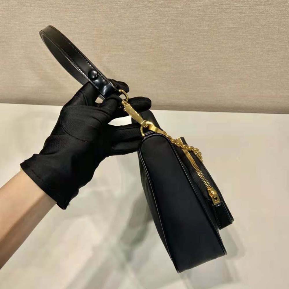Prada Women Re-Nylon and Brushed Leather Mini-bag-Black - image 6