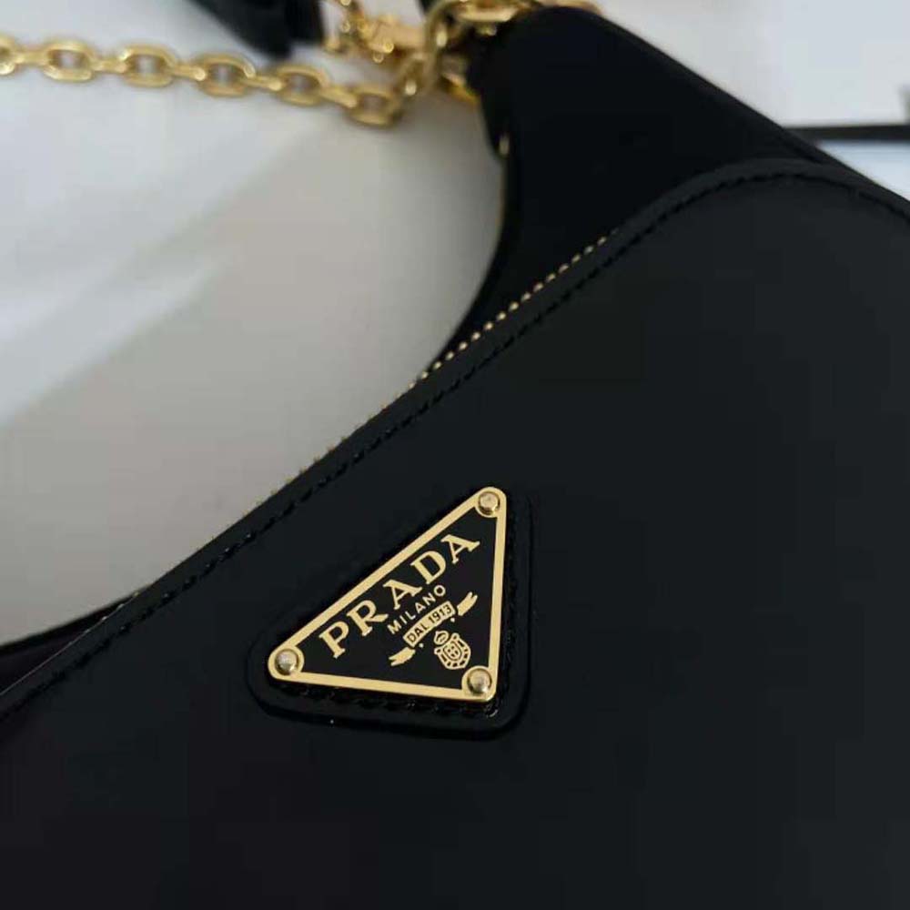 Prada Women Re-Nylon and Brushed Leather Mini-bag-Black - image 9