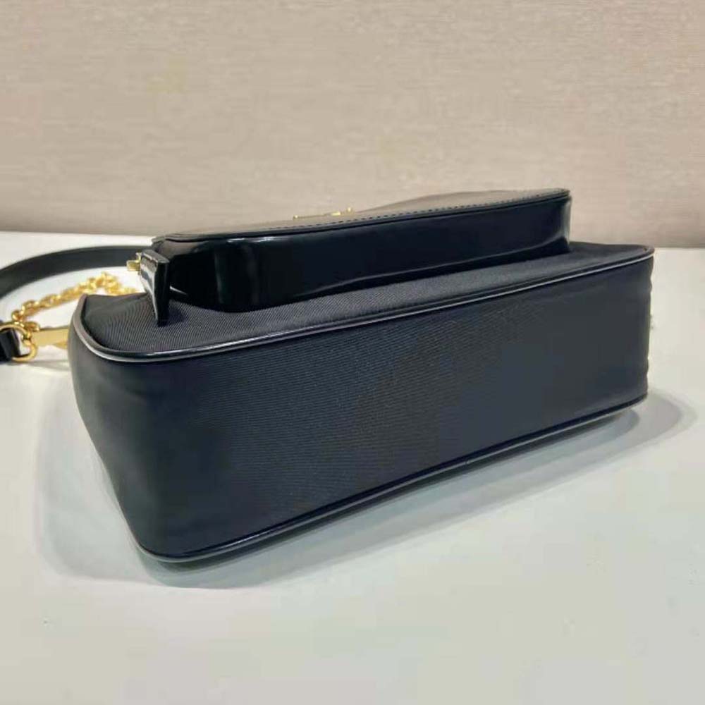 Prada Women Re-Nylon and Brushed Leather Mini-bag-Black - image 7