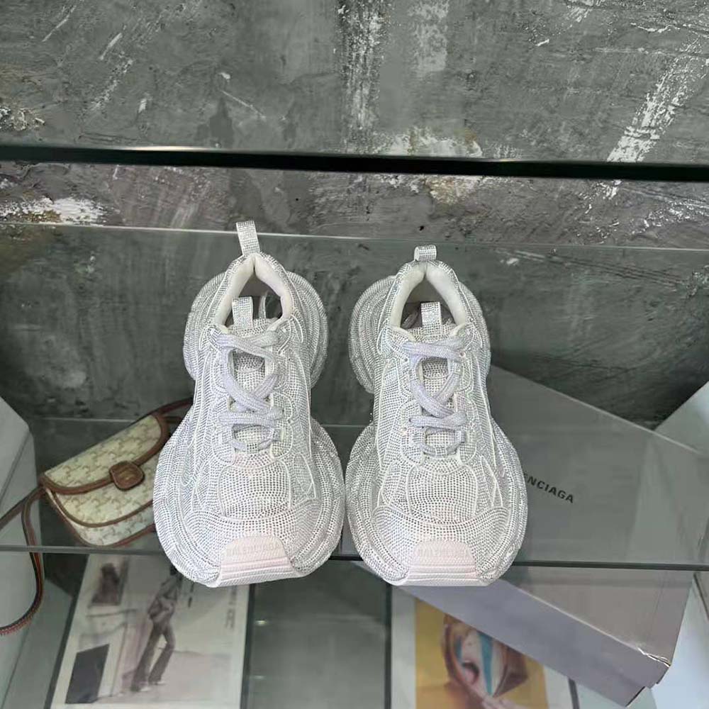 Close-up of rhinestone embellishments on Balenciaga Women 3xl Sneaker
