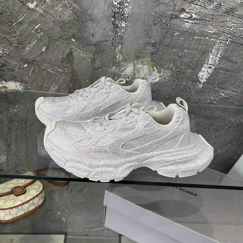 Balenciaga Women 3xl Sneaker with Rhinestones in Light Grey - image 4