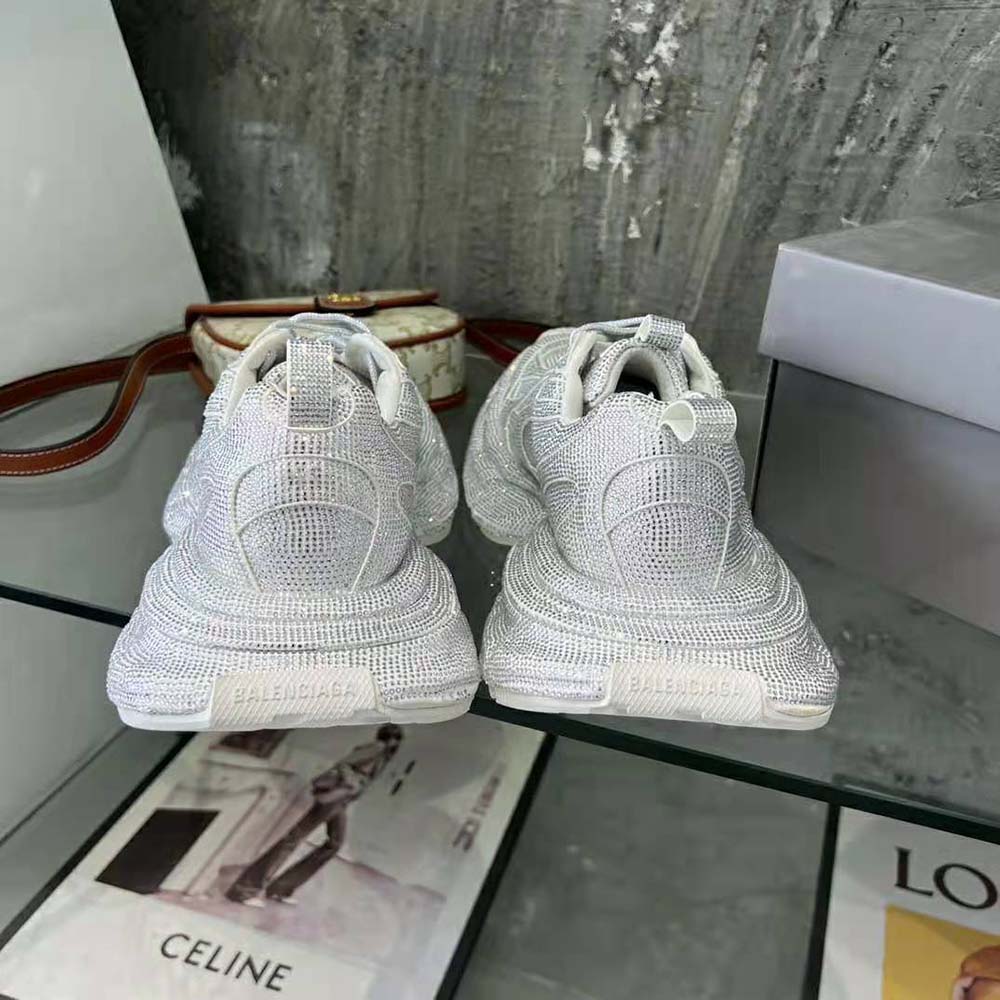 Balenciaga Women 3xl Sneaker with Rhinestones in Light Grey - image 9