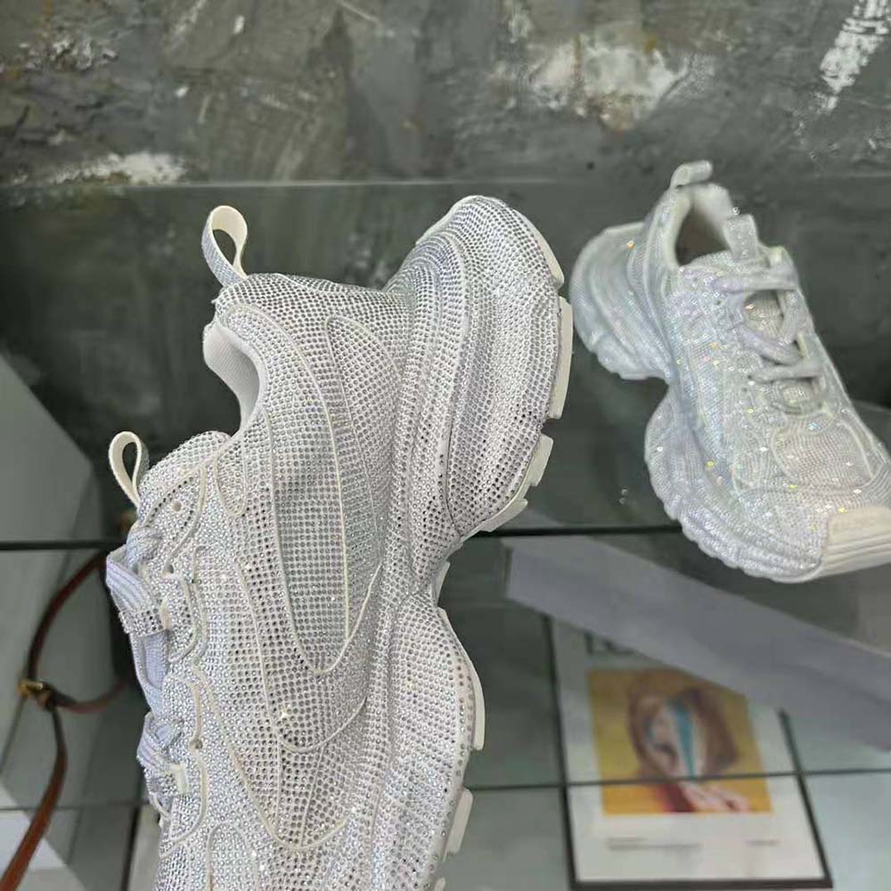 Balenciaga Women 3xl Sneaker with Rhinestones in Light Grey - image 8
