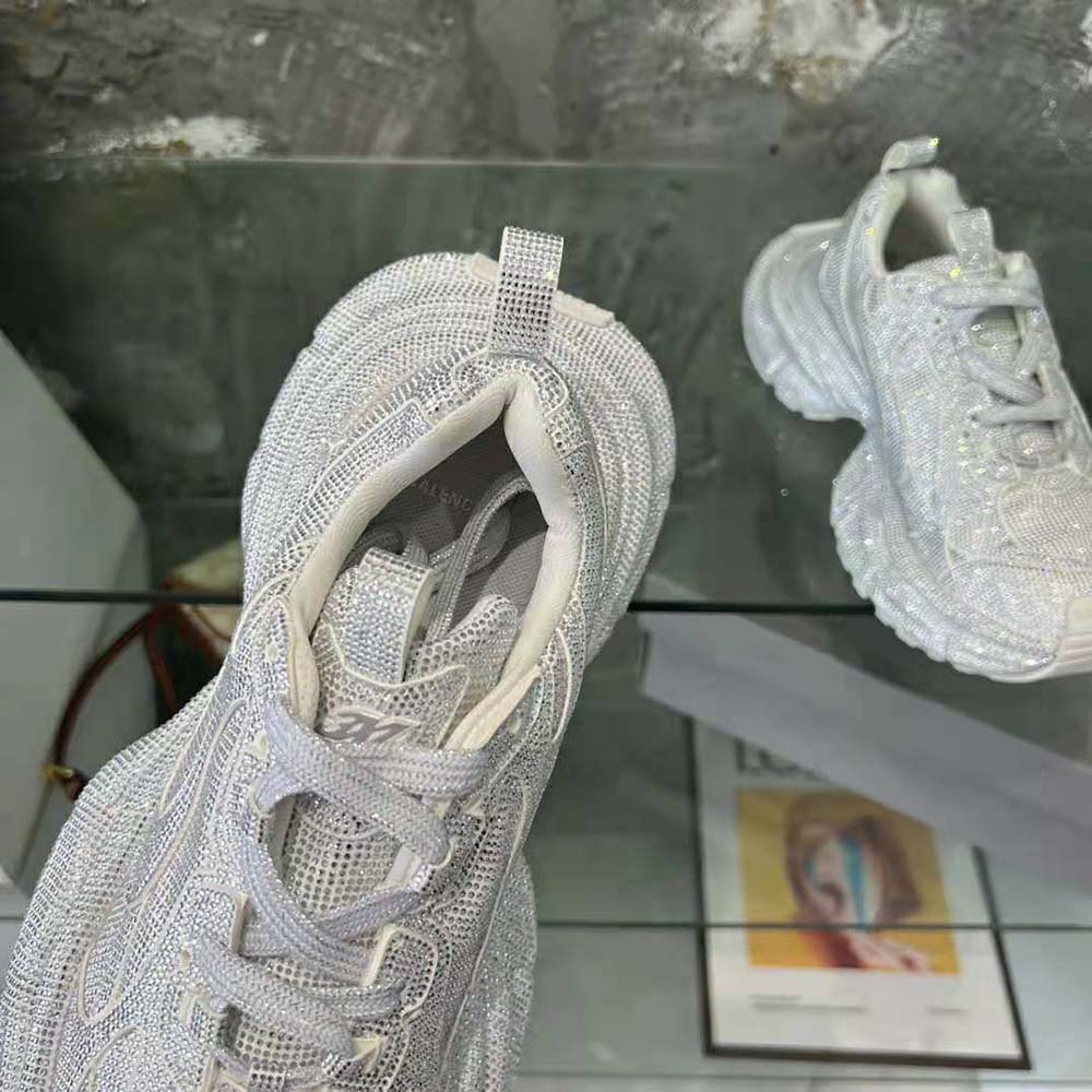 Balenciaga Women 3xl Sneaker with Rhinestones in Light Grey - image 7