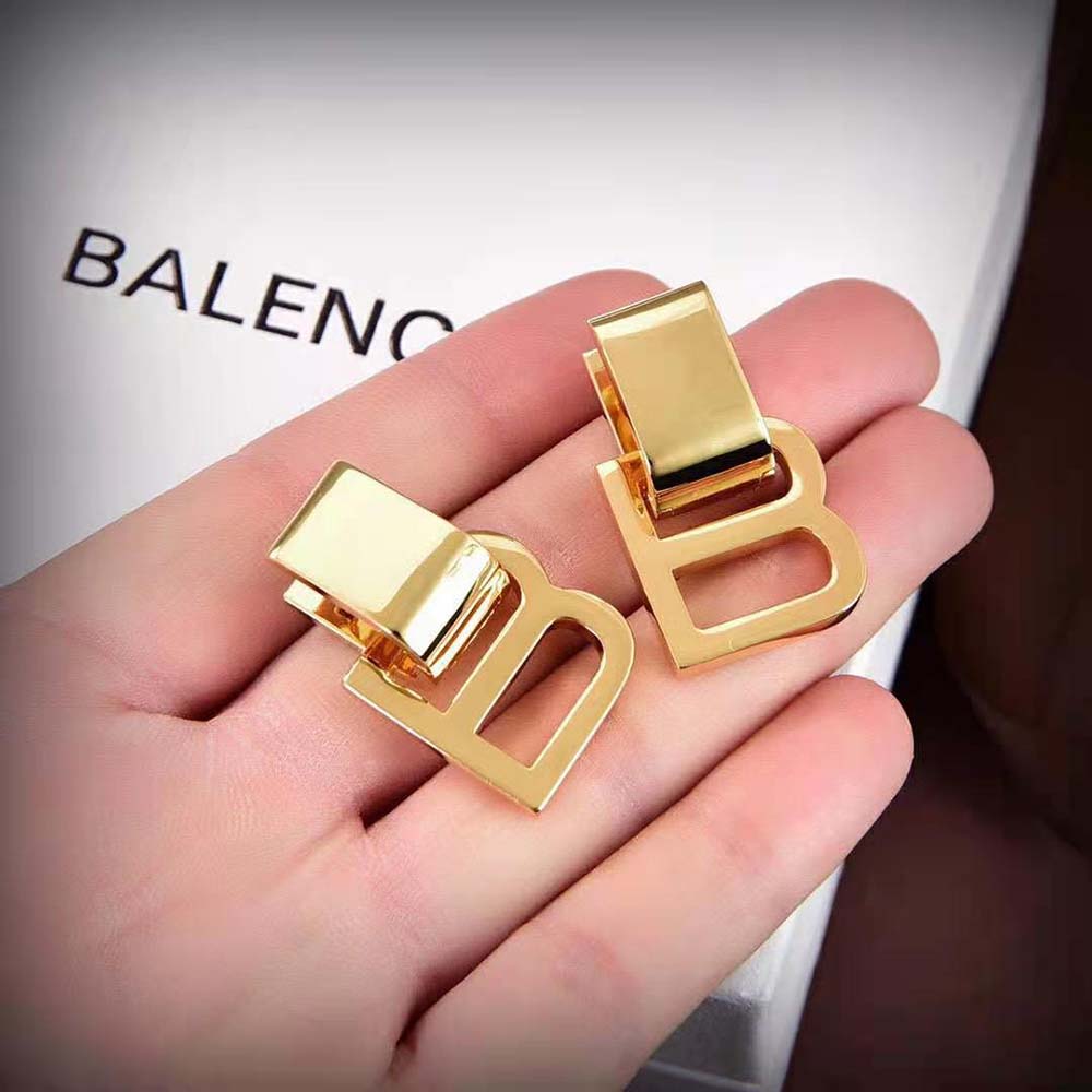 Balenciaga Women Hourglass Earrings in Gold Brass - image 6