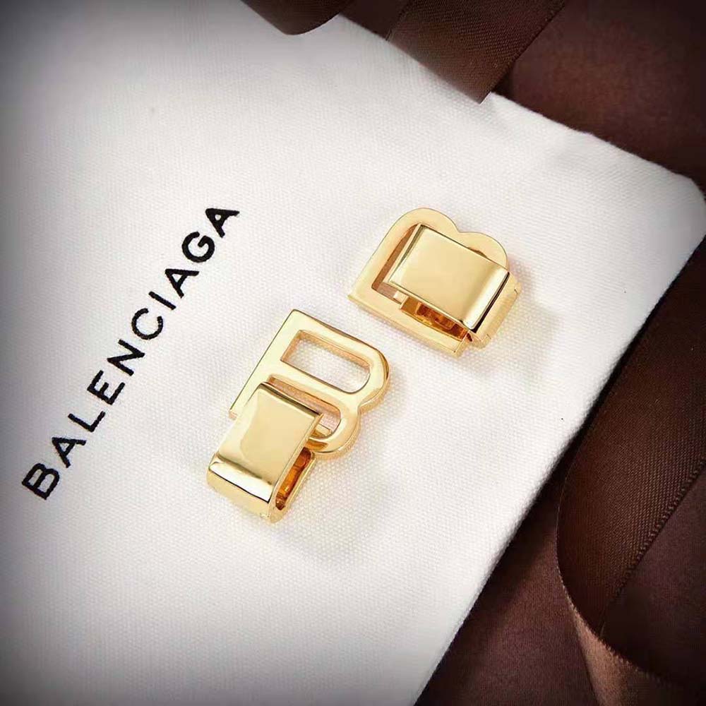 Balenciaga Women Hourglass Earrings in Gold Brass - image 4