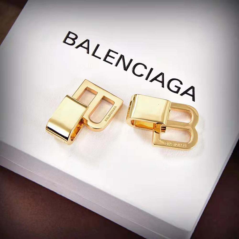 Side angle showcasing silhouette of Balenciaga Women Hourglass Earrings