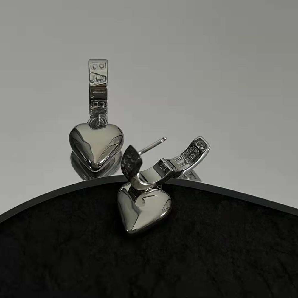 Balenciaga Women Sharp Heart Earrings in Silver - image 5