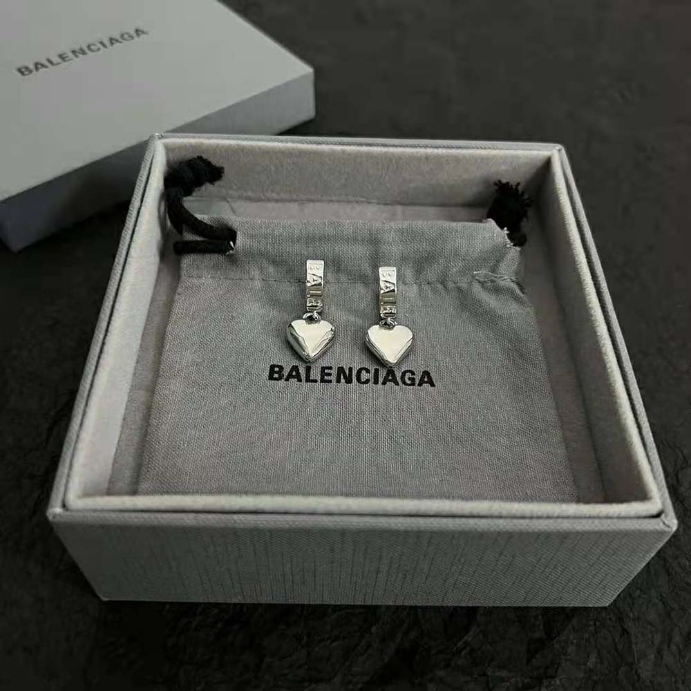 Balenciaga Women Sharp Heart Earrings in Silver - image 4