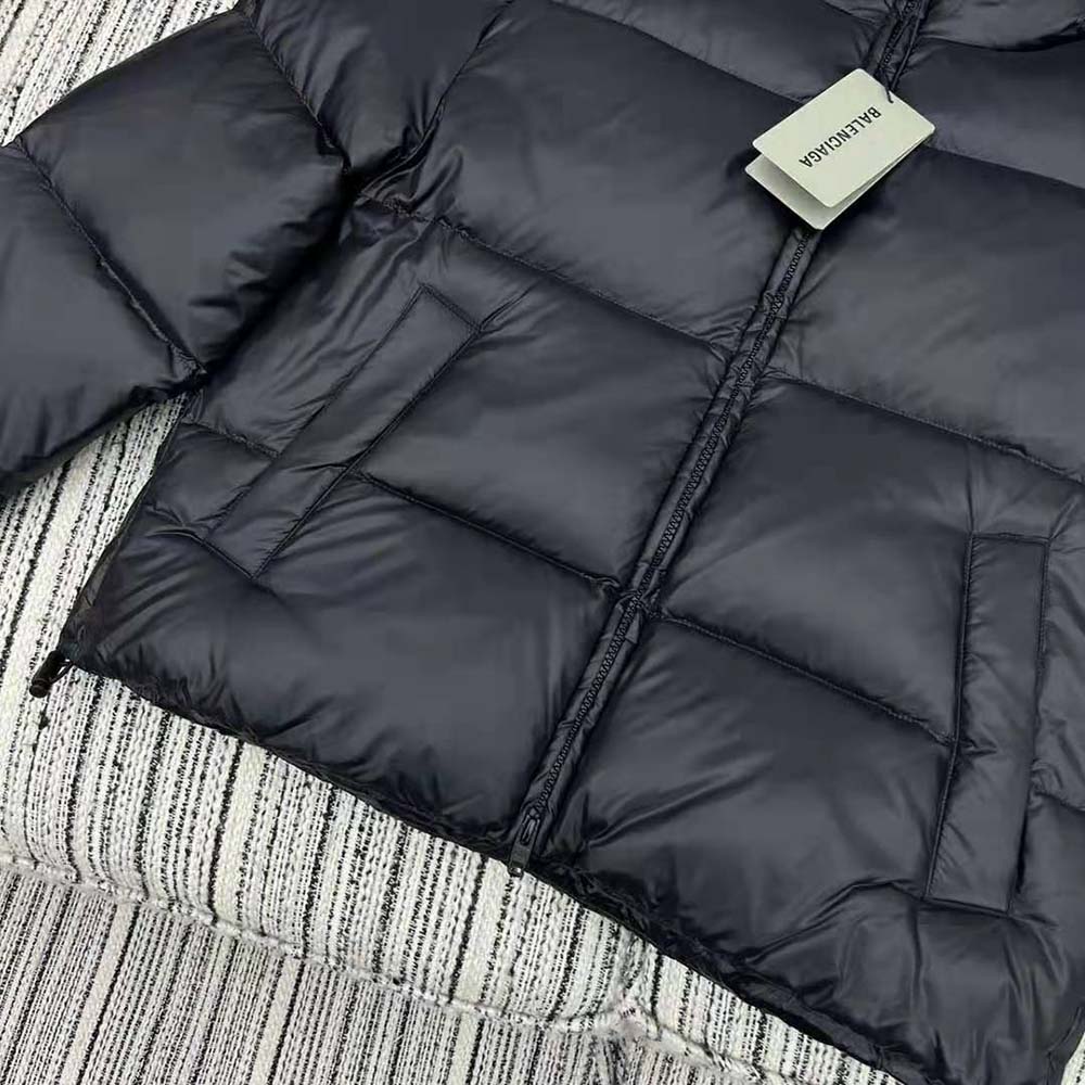 Balenciaga Men Shrunk Puffer in Black Technical Micro Faille - image 7