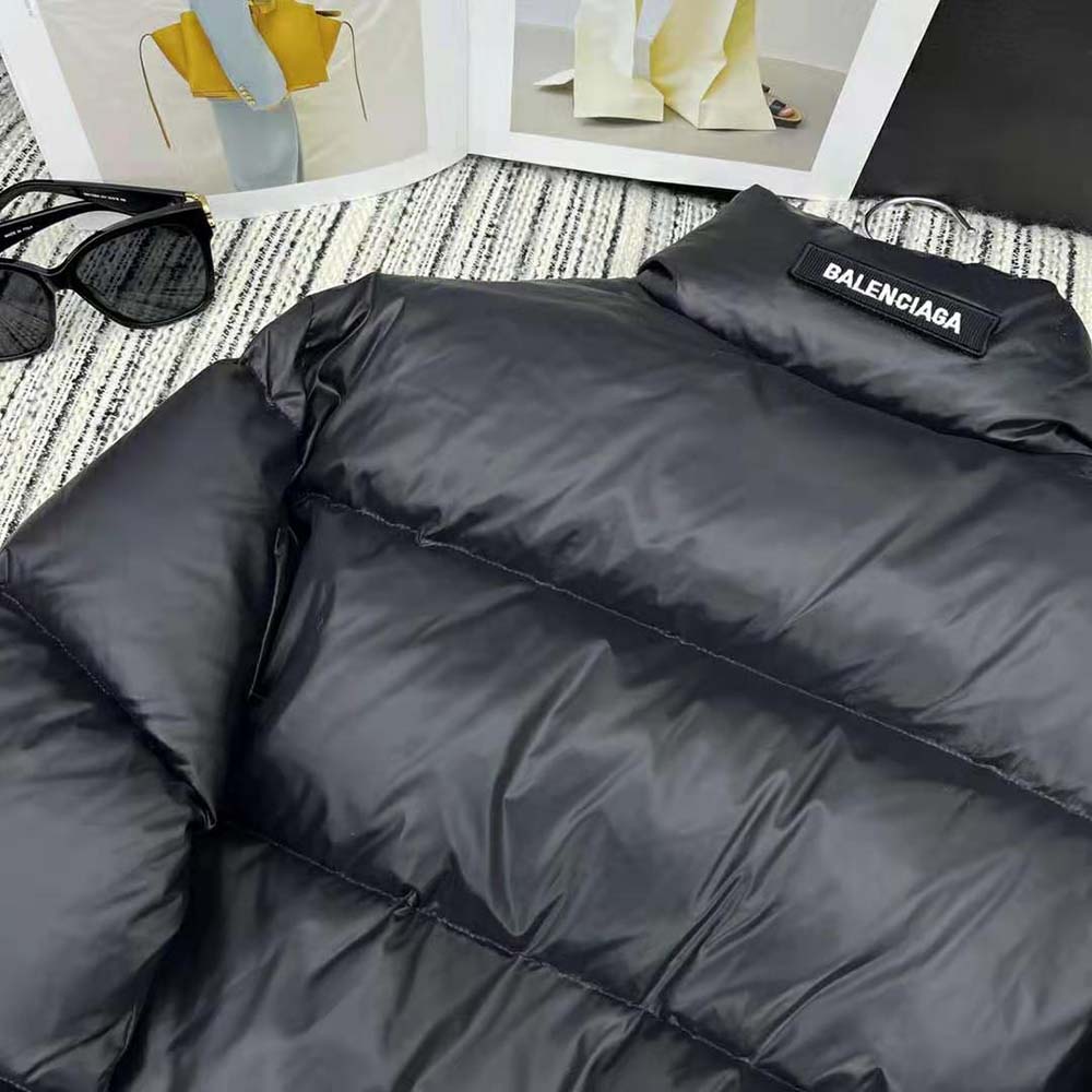 Balenciaga Men Shrunk Puffer in Black Technical Micro Faille - image 8