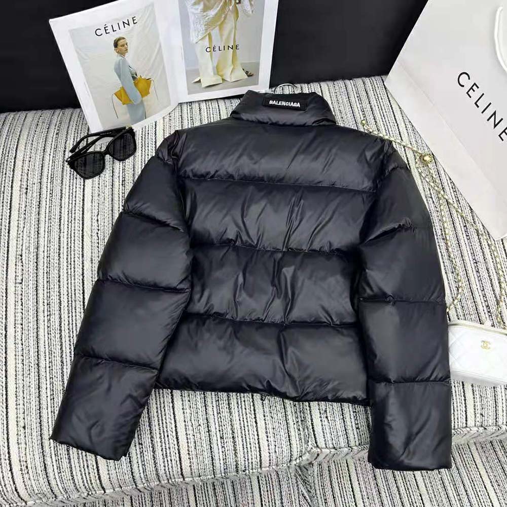 Balenciaga Men Shrunk Puffer in Black Technical Micro Faille - image 4