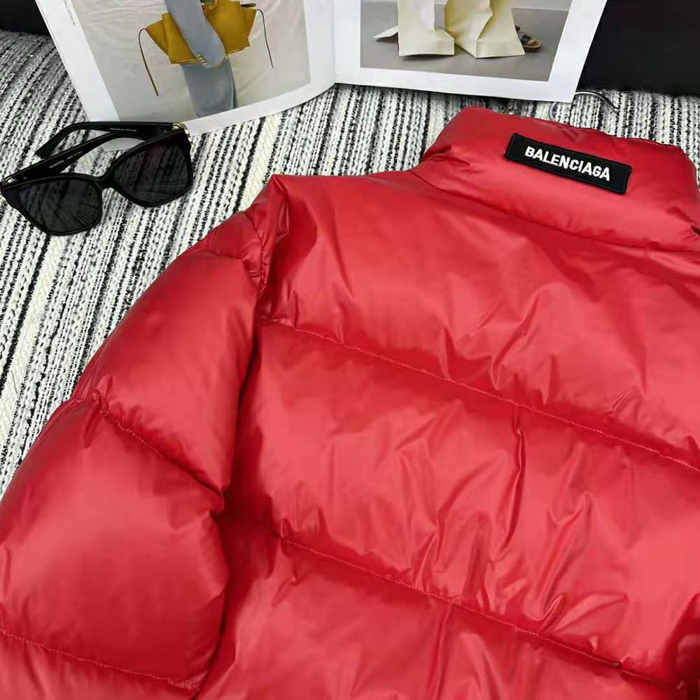 Balenciaga Men Shrunk Puffer in Red Shiny Coated Nylon - image 8