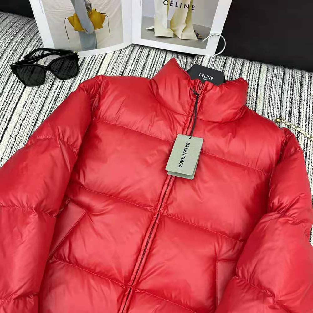 Balenciaga Men Shrunk Puffer in Red Shiny Coated Nylon - image 5