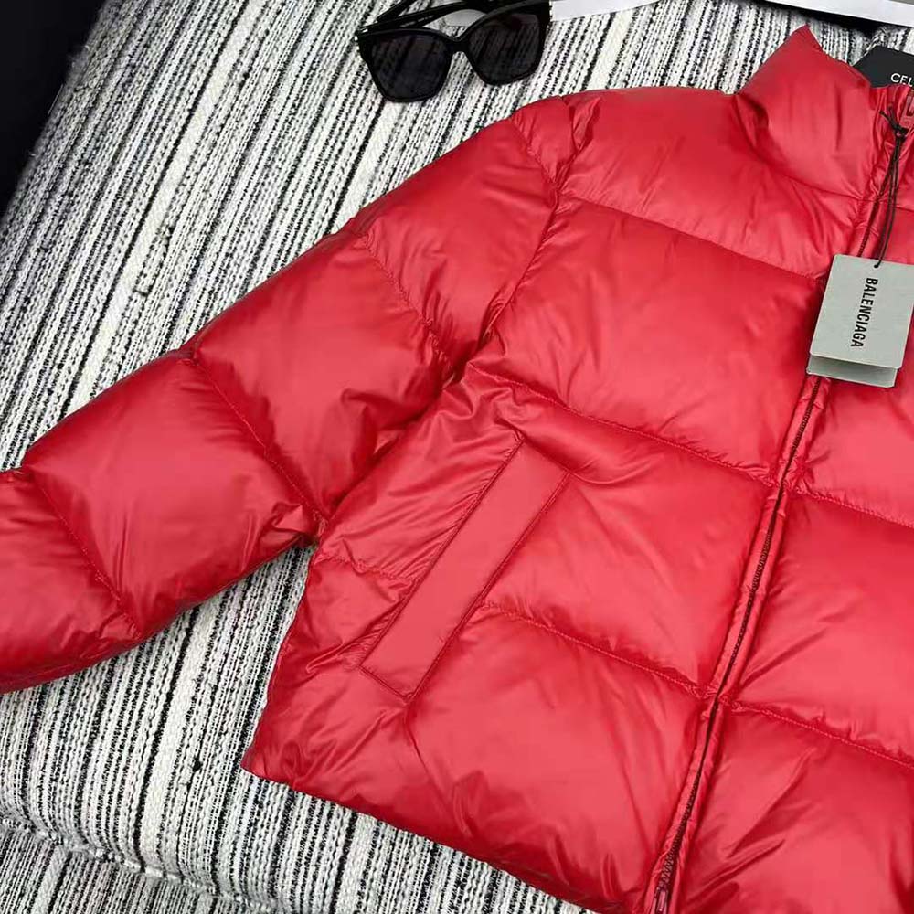 Balenciaga Men Shrunk Puffer in Red Shiny Coated Nylon - image 7
