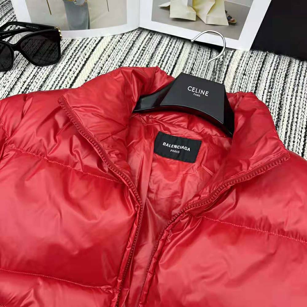 Balenciaga Men Shrunk Puffer in Red Shiny Coated Nylon - image 6