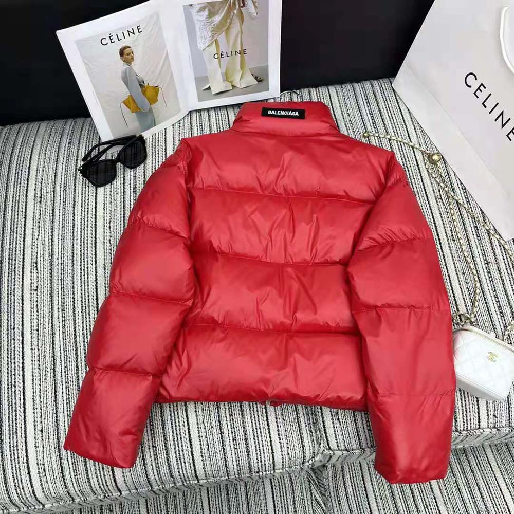 Side angle showing cropped silhouette of Balenciaga Men Shrunk Puffer