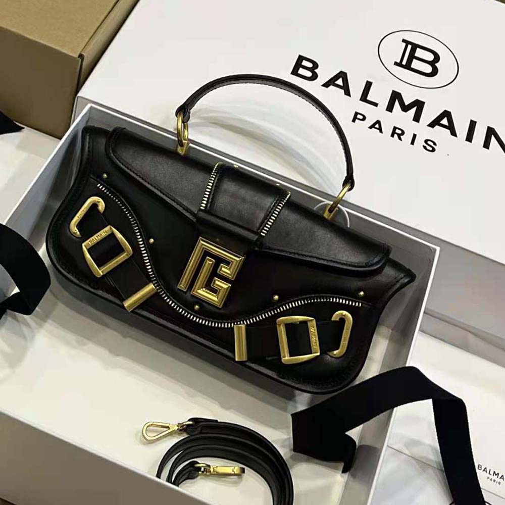 Balmain Women Blaze Clutch Bag in Smooth Leather-Black - image 5