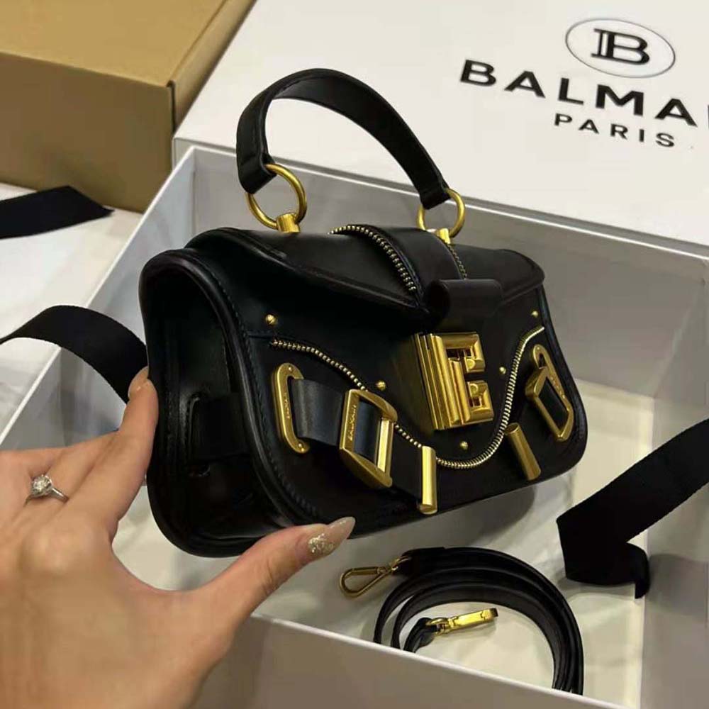 Balmain Women Blaze Clutch Bag in Smooth Leather-Black - image 8