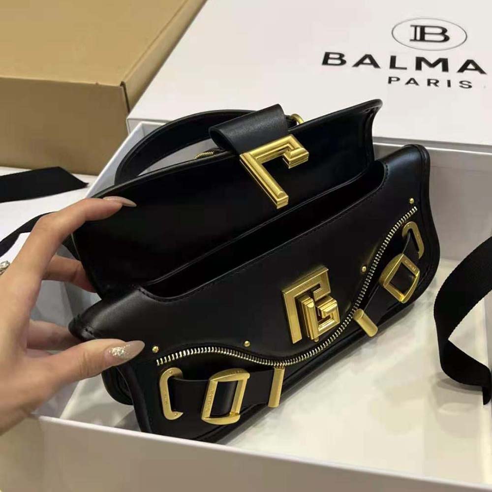 Balmain Women Blaze Clutch Bag in Smooth Leather-Black - image 9