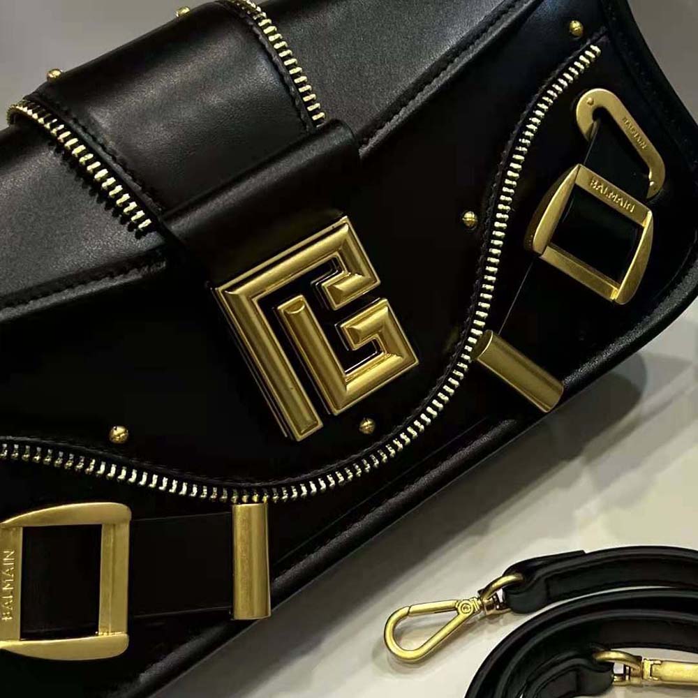 Balmain Women Blaze Clutch Bag in Smooth Leather-Black - image 10