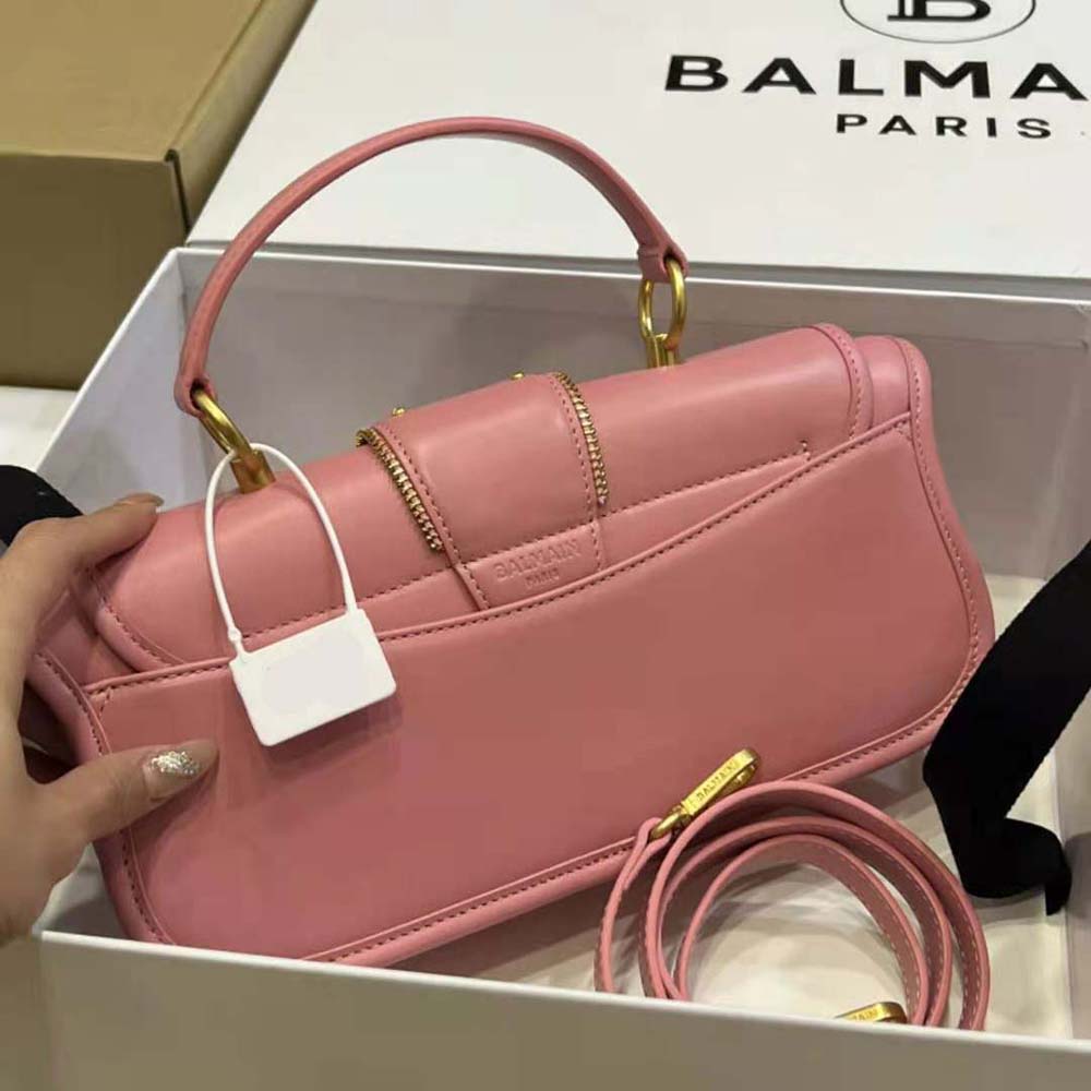 Balmain Women Blaze Clutch Bag in Smooth Leather-Pink - image 7