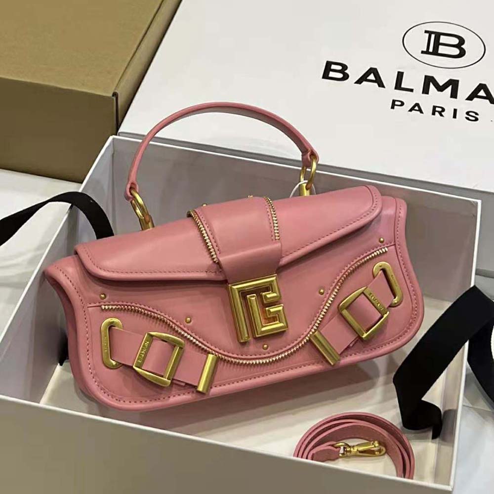 Close-up of gold-tone hardware on Balmain Women Blaze Clutch Bag