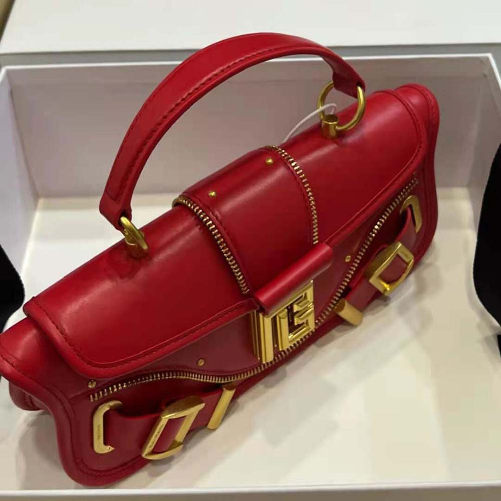 Balmain Women Blaze Clutch Bag in Smooth Leather-Red - image 6