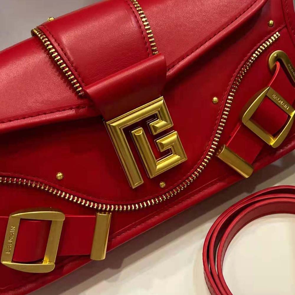 Balmain Women Blaze Clutch Bag in Smooth Leather-Red - image 10