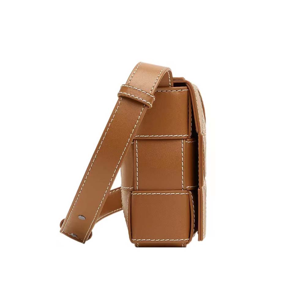 Bottega Veneta Men Cassette Medium Intreccio Leather Cross-body Bag-Brown - image 4