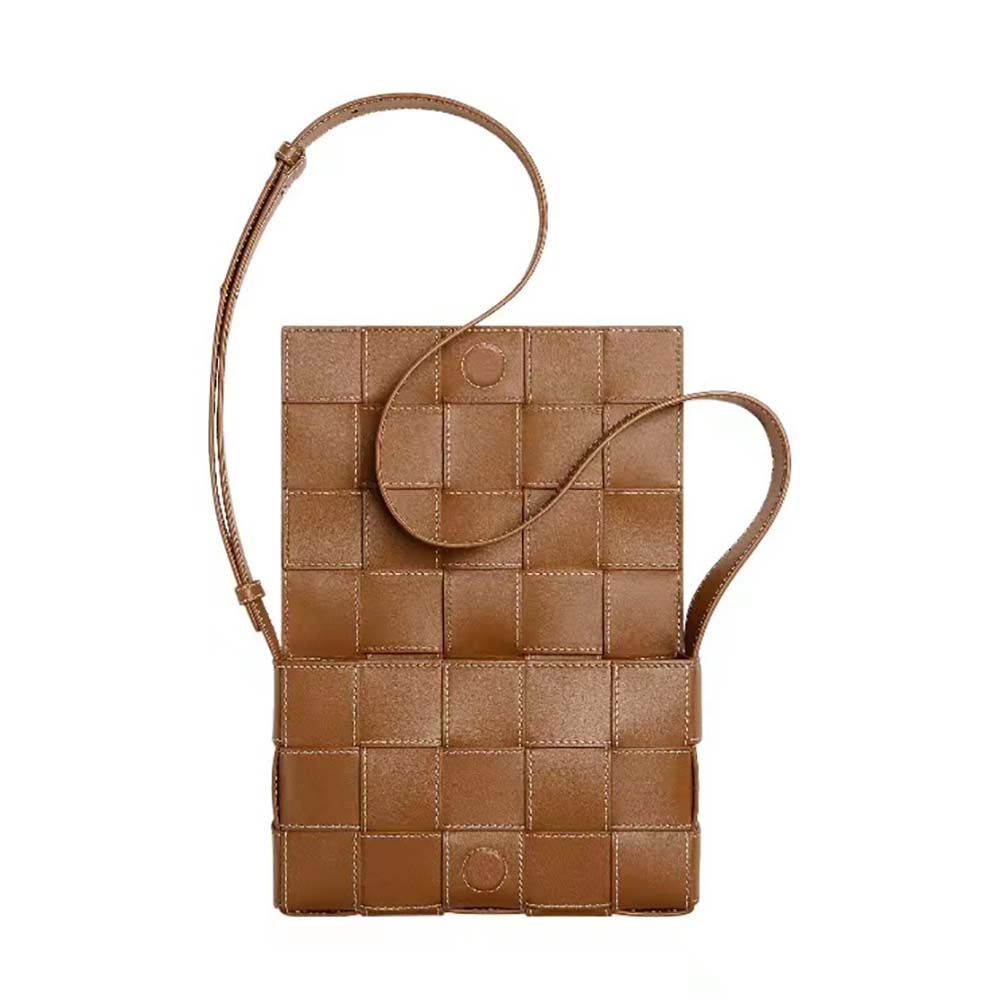 Bottega Veneta Men Cassette Medium Intreccio Leather Cross-body Bag-Brown - image 5