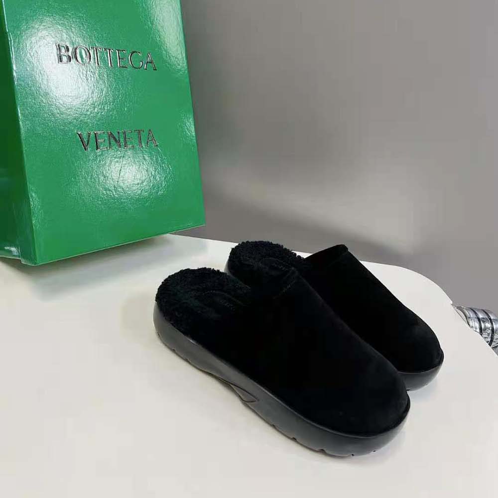 Bottega Veneta Unisex Snap Slipper in Shearling Calfskin-Black - image 4