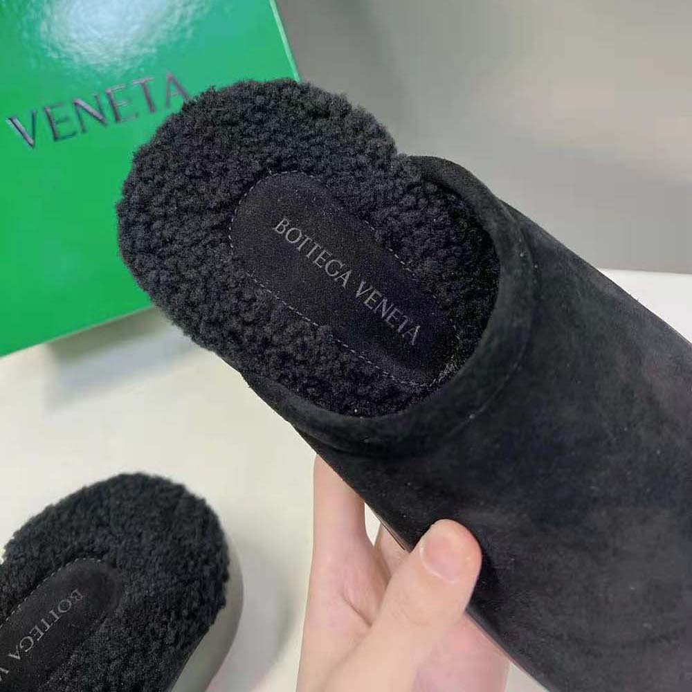 Bottega Veneta Unisex Snap Slipper in Shearling Calfskin-Black - image 8
