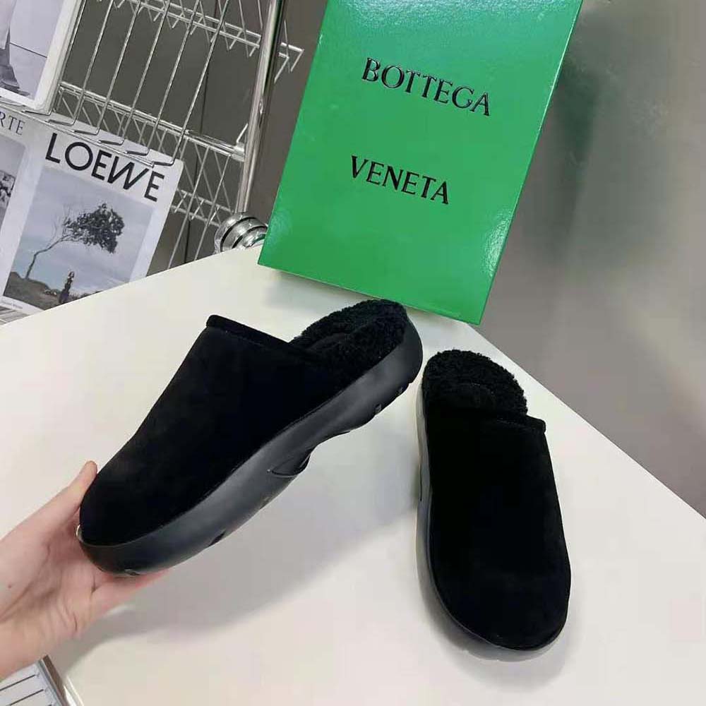 Bottega Veneta Unisex Snap Slipper in Shearling Calfskin-Black - image 5