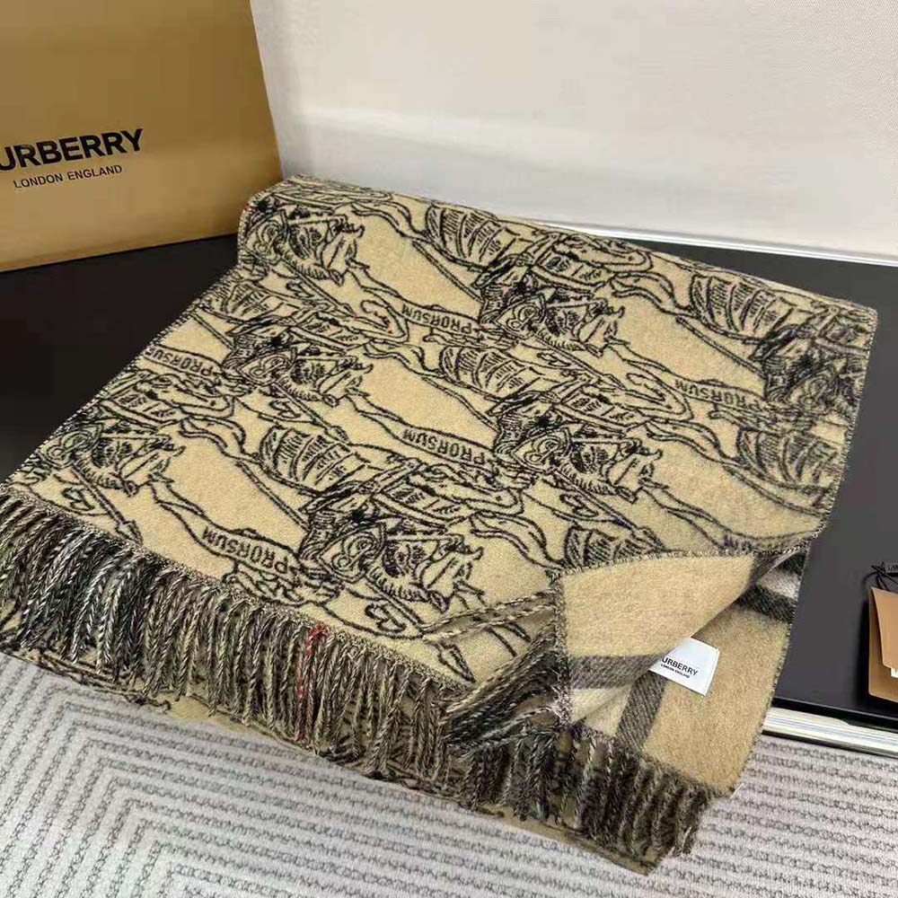 Burberry Unisex EKD Cashmere Reversible Scarf - image 4