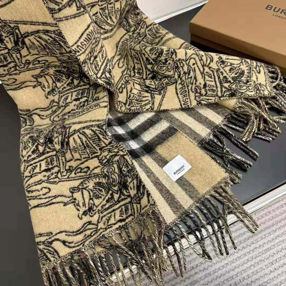 Burberry Unisex EKD Cashmere Reversible Scarf - image 7