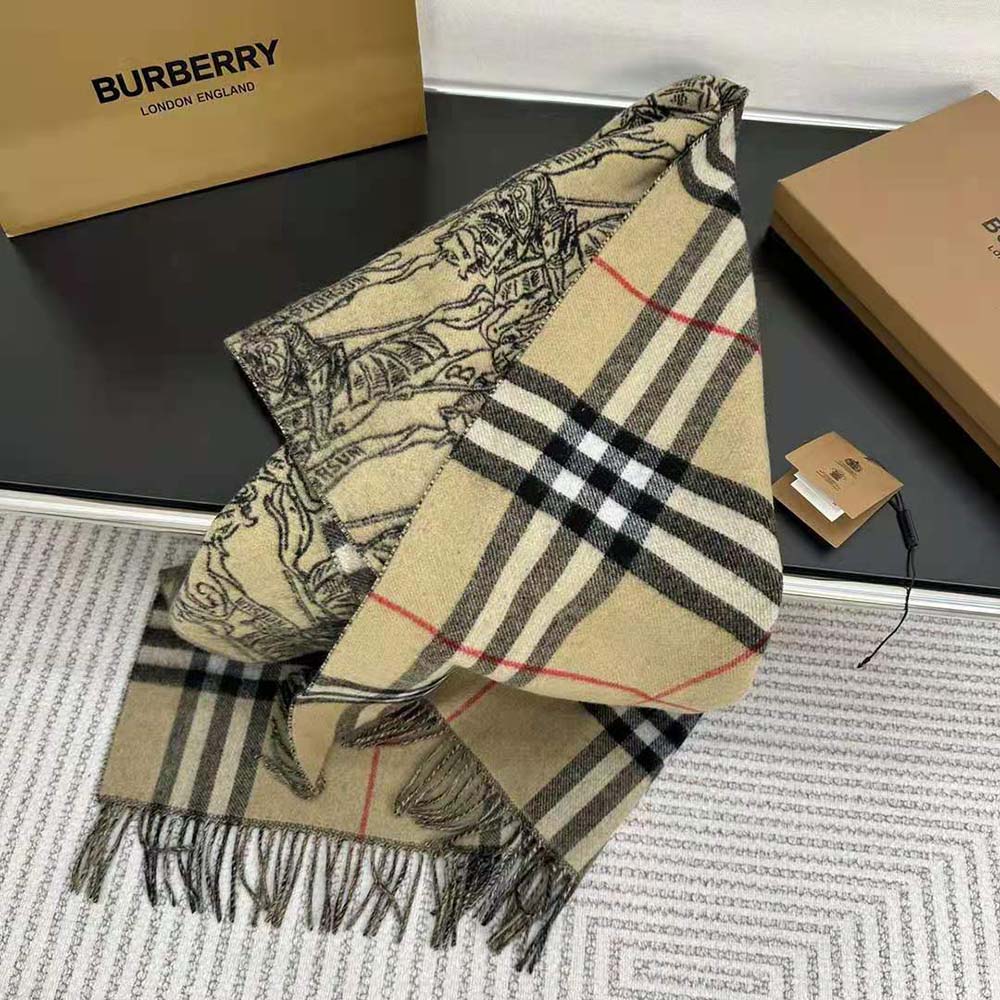 Burberry Unisex EKD Cashmere Reversible Scarf - image 6