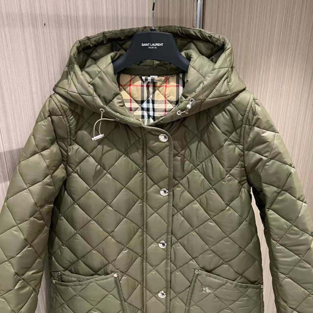 Burberry Women Quilted Nylon Hooded Coat - image 4