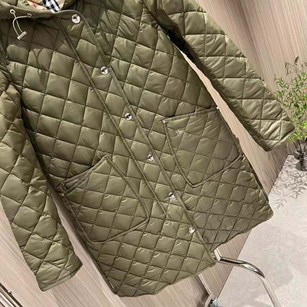 Burberry Women Quilted Nylon Hooded Coat - image 5