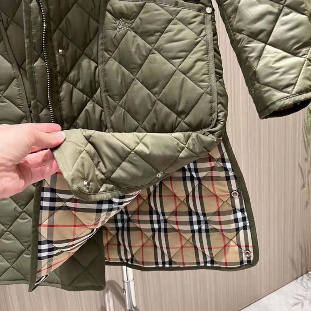 Burberry Women Quilted Nylon Hooded Coat - image 8