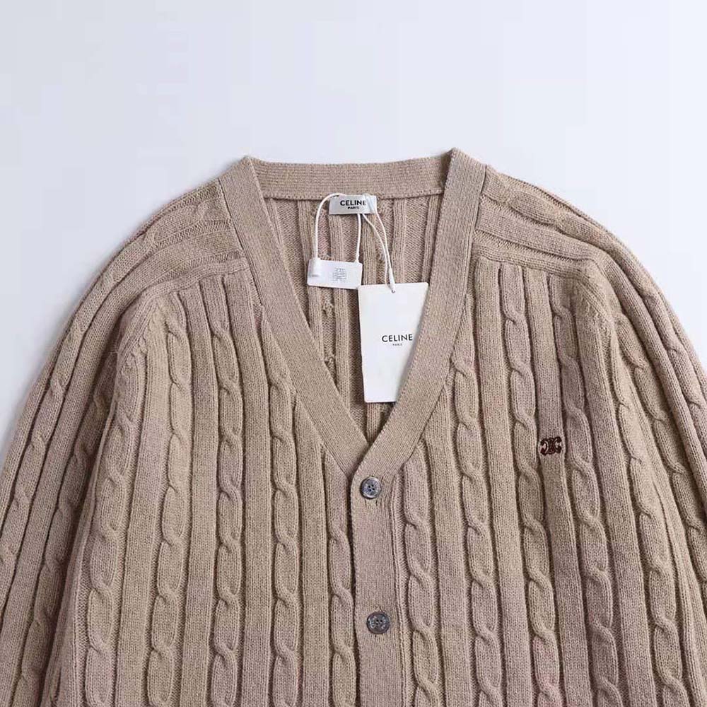 Celine Women Cable-knit Triomphe Cardigan in Cashmere - image 4