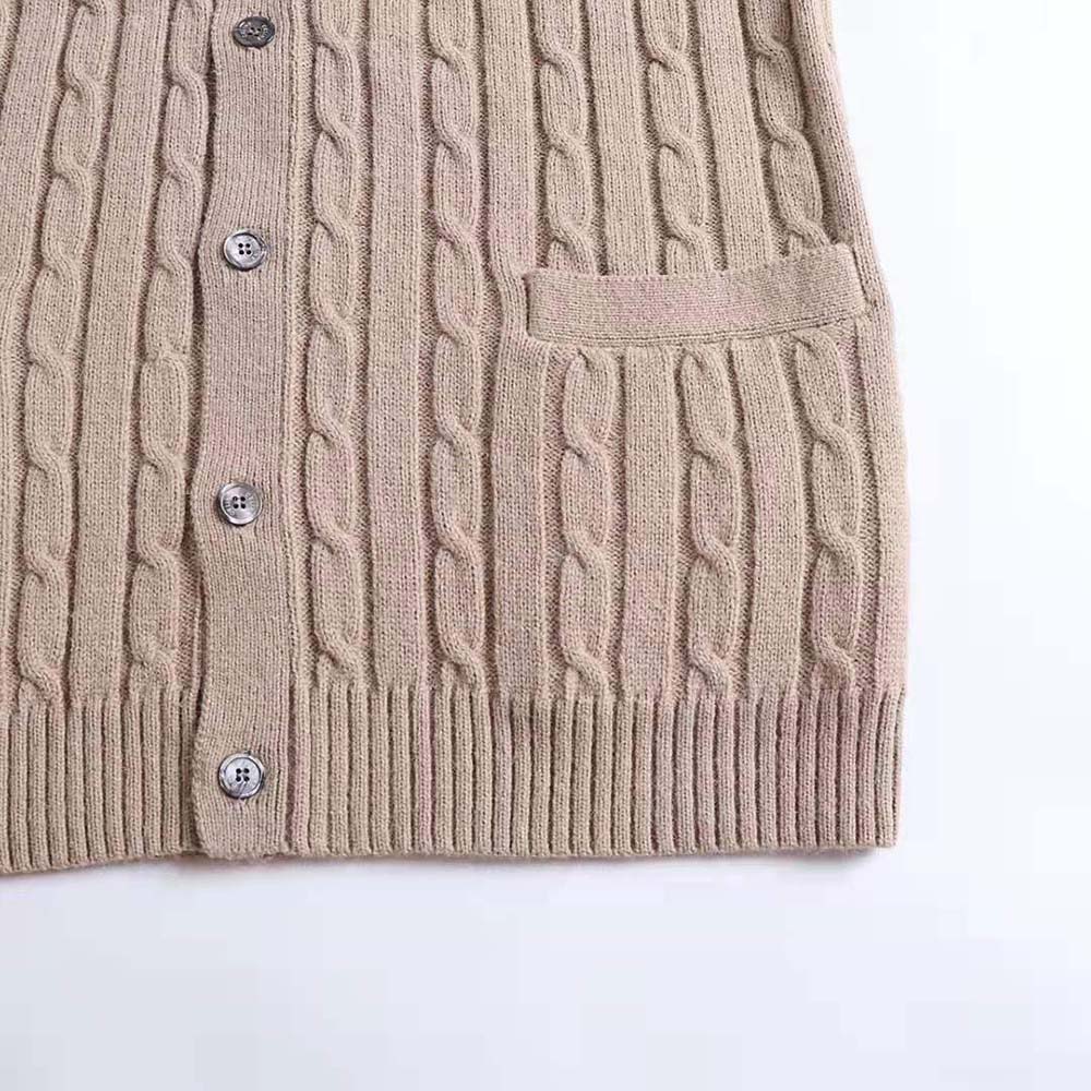 Celine Women Cable-knit Triomphe Cardigan in Cashmere - image 7