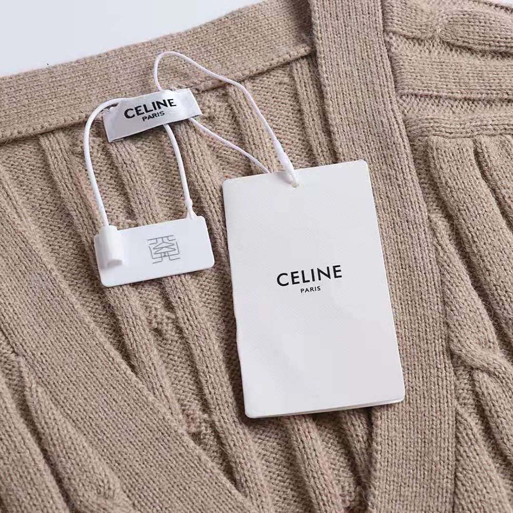 Celine Women Cable-knit Triomphe Cardigan in Cashmere - image 10