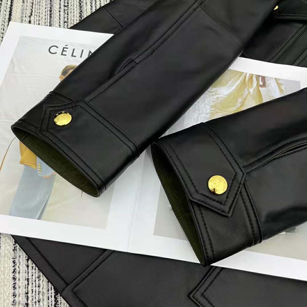 Celine Women Oversized Parka in Plongé Lambskin - image 9
