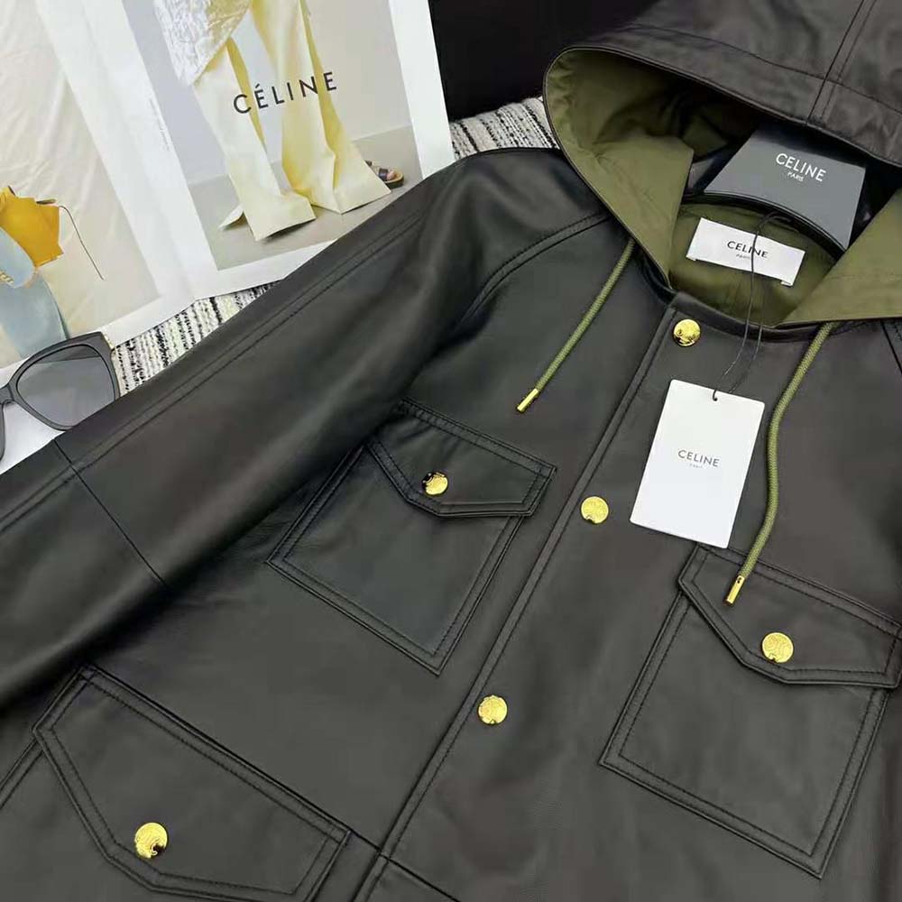 Celine Women Oversized Parka in Plongé Lambskin - image 5