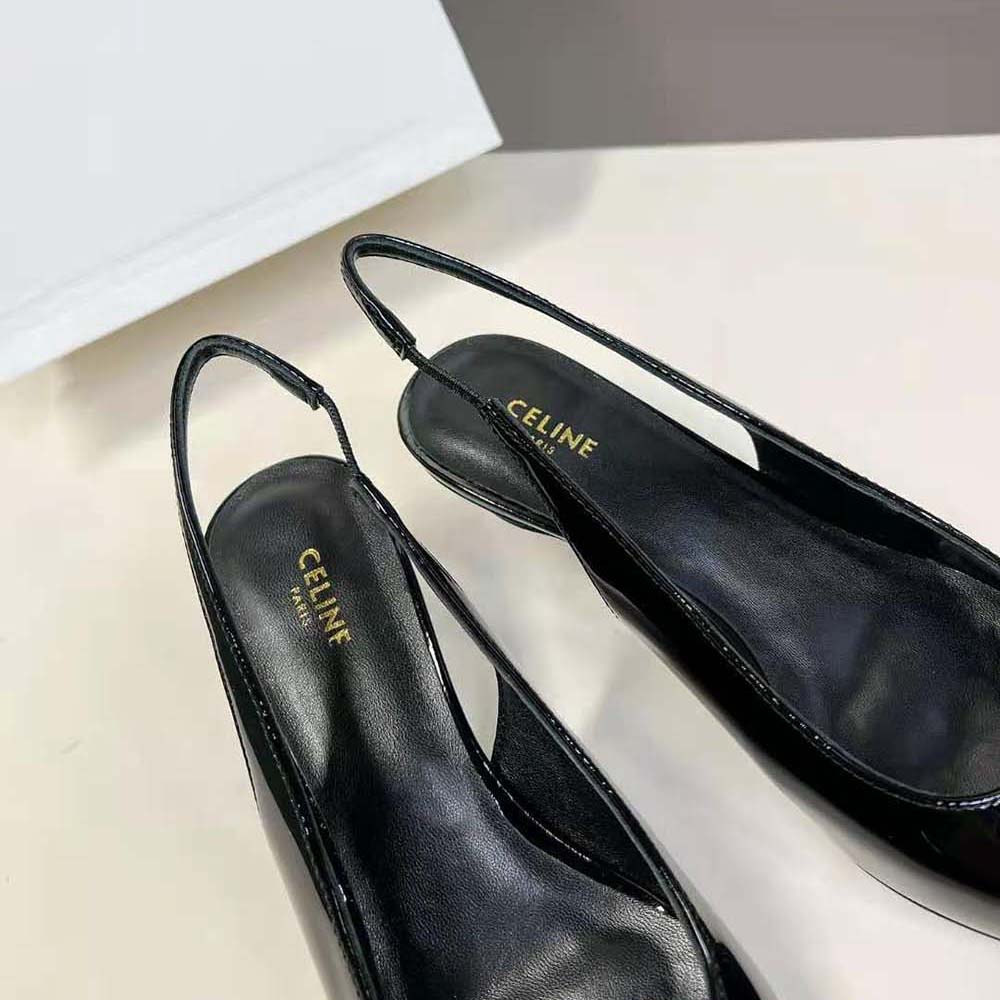 Celine Women Alma Triomphe Slingback in Glossy Calfskin - image 10