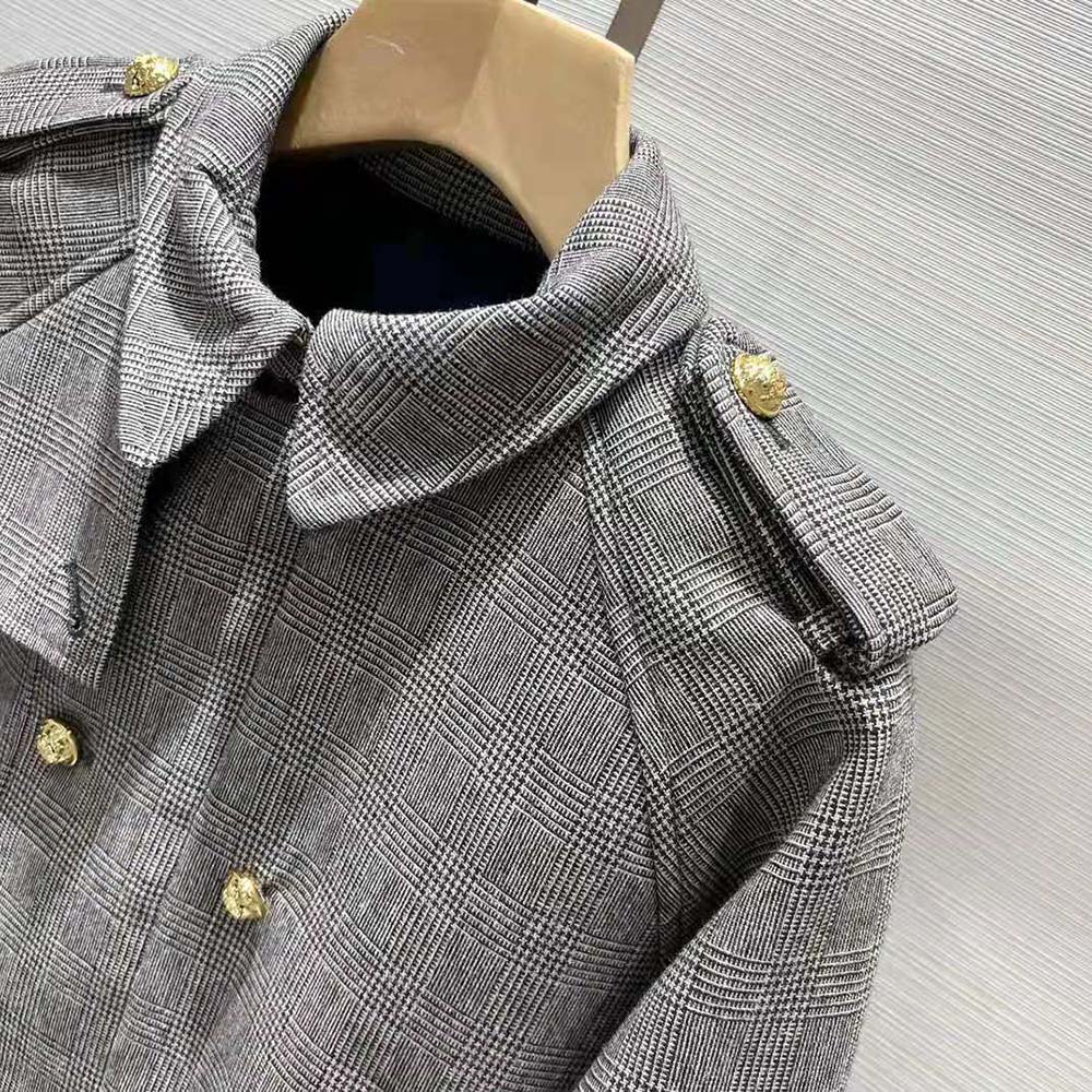 Celine Women Bomber Jacket in Prince of Wales Flannel - image 5