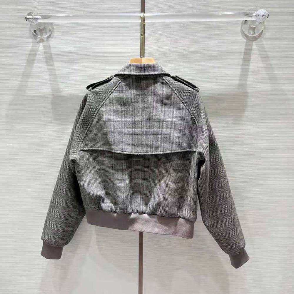 Side detail showing relaxed fit of Celine Women Bomber Jacket